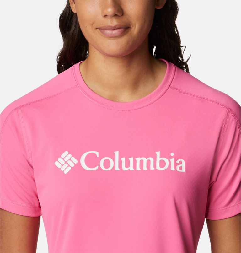 Women's Zero Rules Technical T-Shirt, Color: Wild Geranium, CSC Branded Graphic, image 4