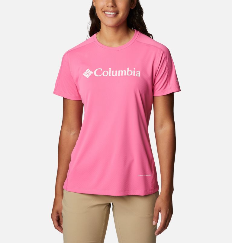 Women's Zero Rules Technical T-Shirt, Color: Wild Geranium, CSC Branded Graphic, image 1