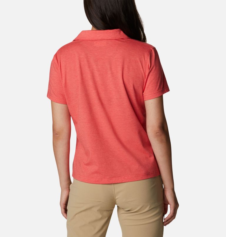 Polo técnica Sun Trek para mujer, Color: Red Hibiscus Heather, image 2
