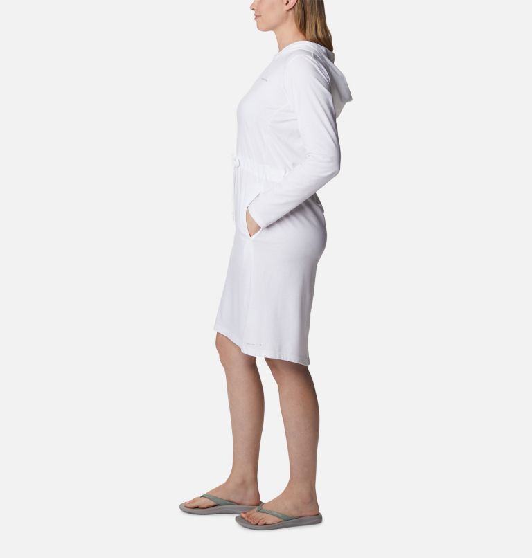 Thumbnail: Robe à capuchon Sun Trek Femme, Color: White, image 3