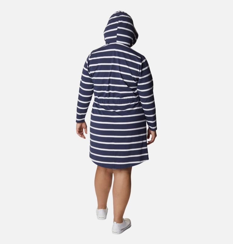 Women's Sun Trek Hooded Coverup - Plus Size, Color: Nocturnal Stripe, image 2
