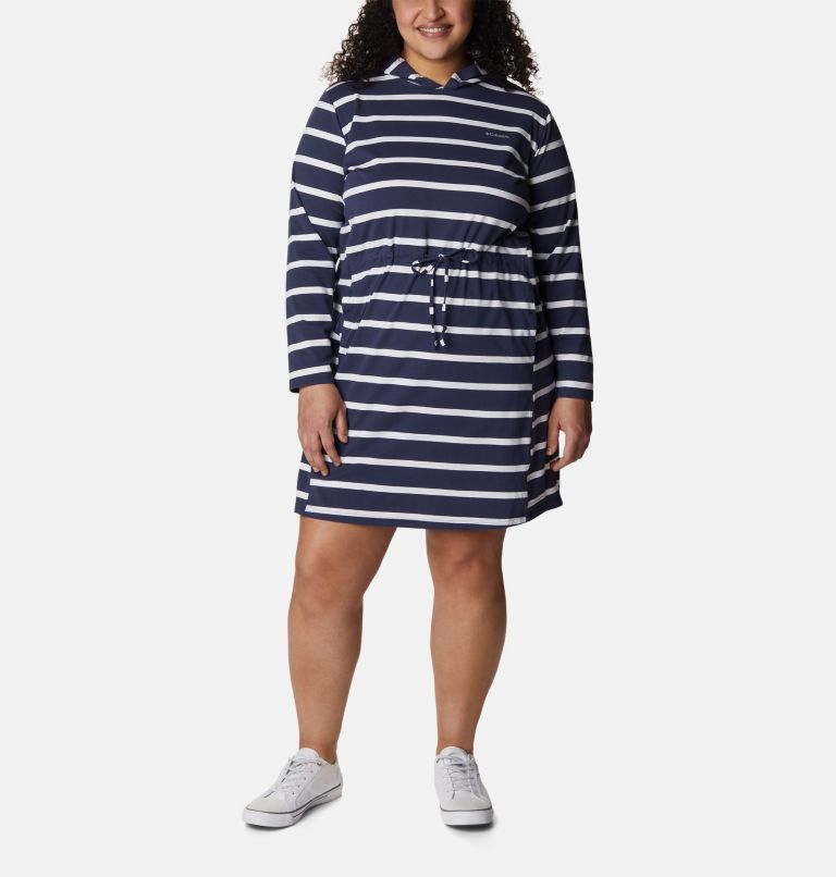 Women's Sun Trek Hooded Coverup - Plus Size, Color: Nocturnal Stripe, image 1