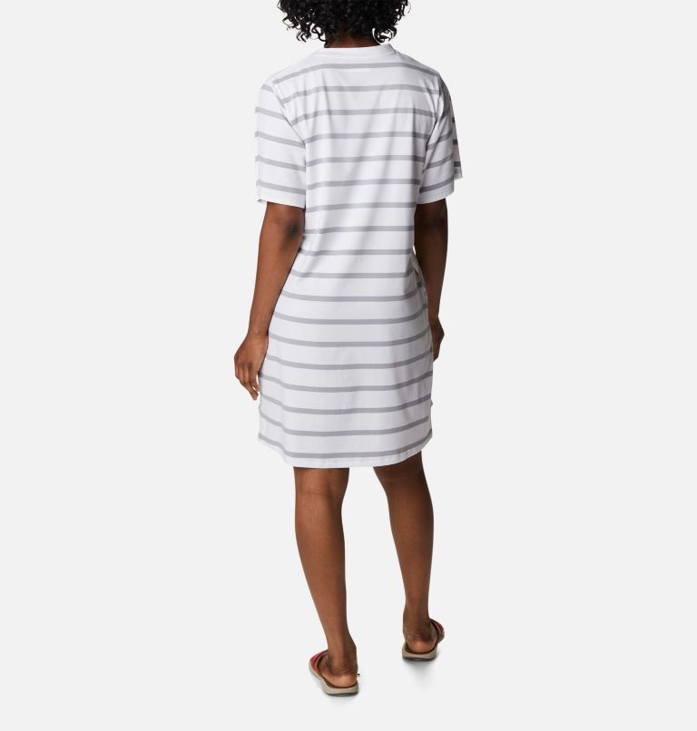 Women's Sun Trek T-Shirt Dress, Color: White Sunrise Stripe, image 2