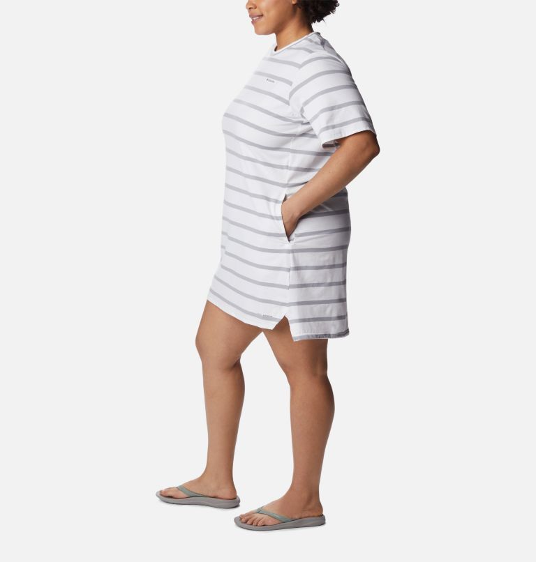Robe t-shirt Sun Trek Femme - Grandes tailles, Color: White Sunrise Stripe, image 3