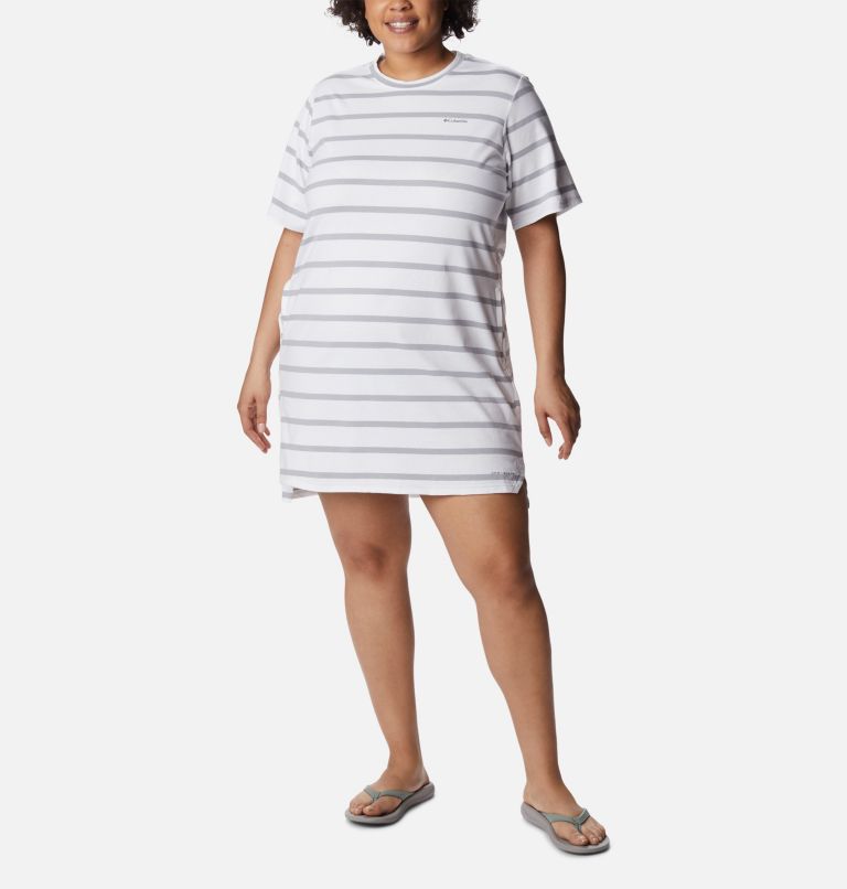 Robe t-shirt Sun Trek Femme - Grandes tailles, Color: White Sunrise Stripe, image 1