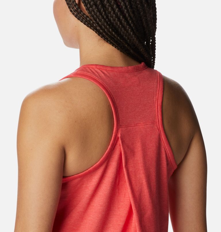 Women's Sun Trek Racerback Tank, Color: Red Hibiscus Heather, image 5