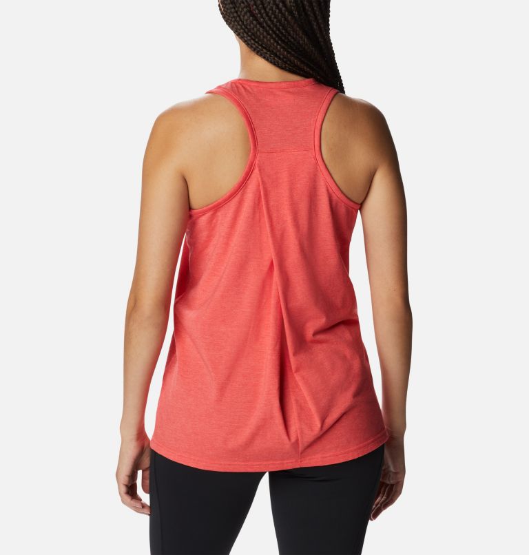 Women's Sun Trek Racerback Tank, Color: Red Hibiscus Heather, image 2