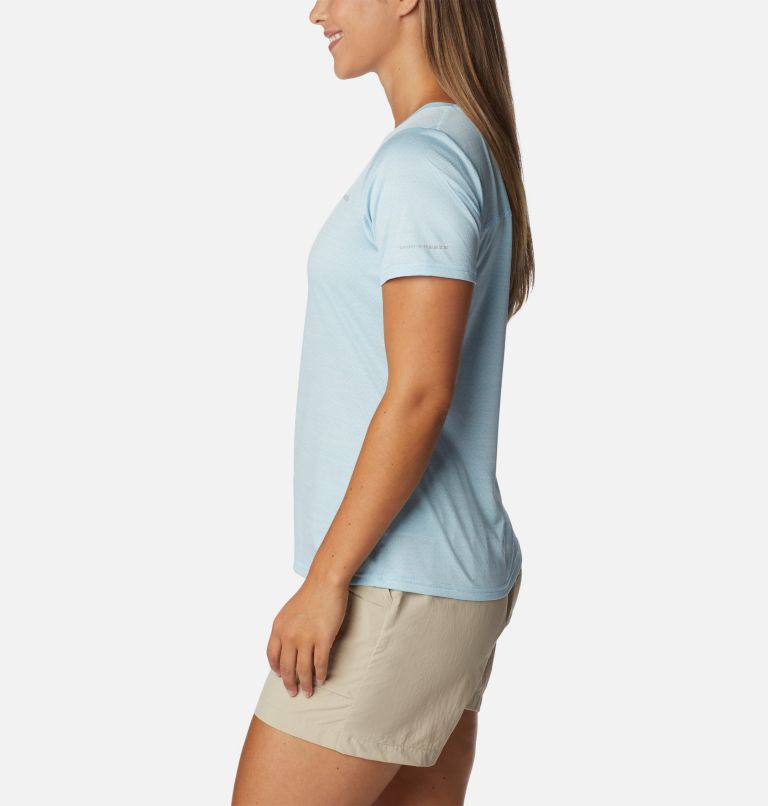 Thumbnail: Women's Alpine Chill Zero Short Sleeve Shirt, Color: Spring Blue Heather, image 3
