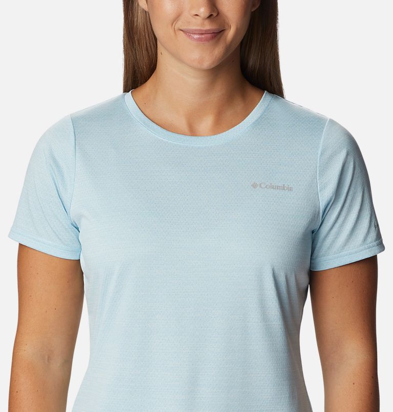 Thumbnail: Women's Alpine Chill Zero Short Sleeve Shirt, Color: Spring Blue Heather, image 4