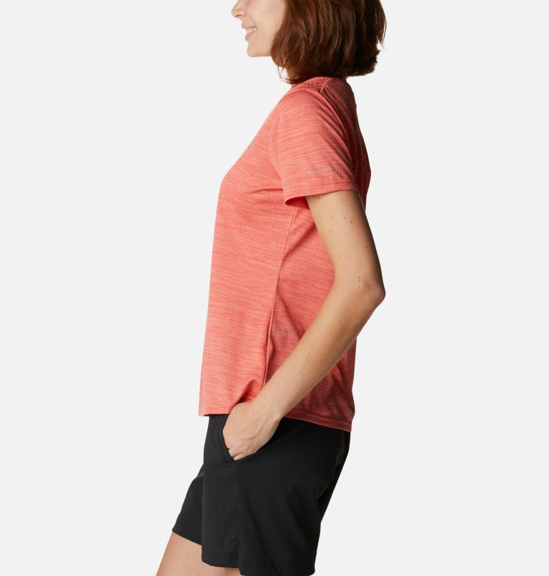 Women's Alpine Chill Zero Short Sleeve Shirt, Color: Red Hibiscus Heather