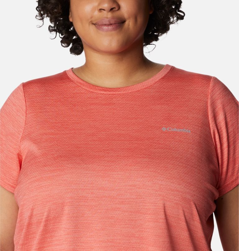 Women's Alpine Chill Zero Short Sleeve Shirt - Plus Size, Color: Red Hibiscus Heather