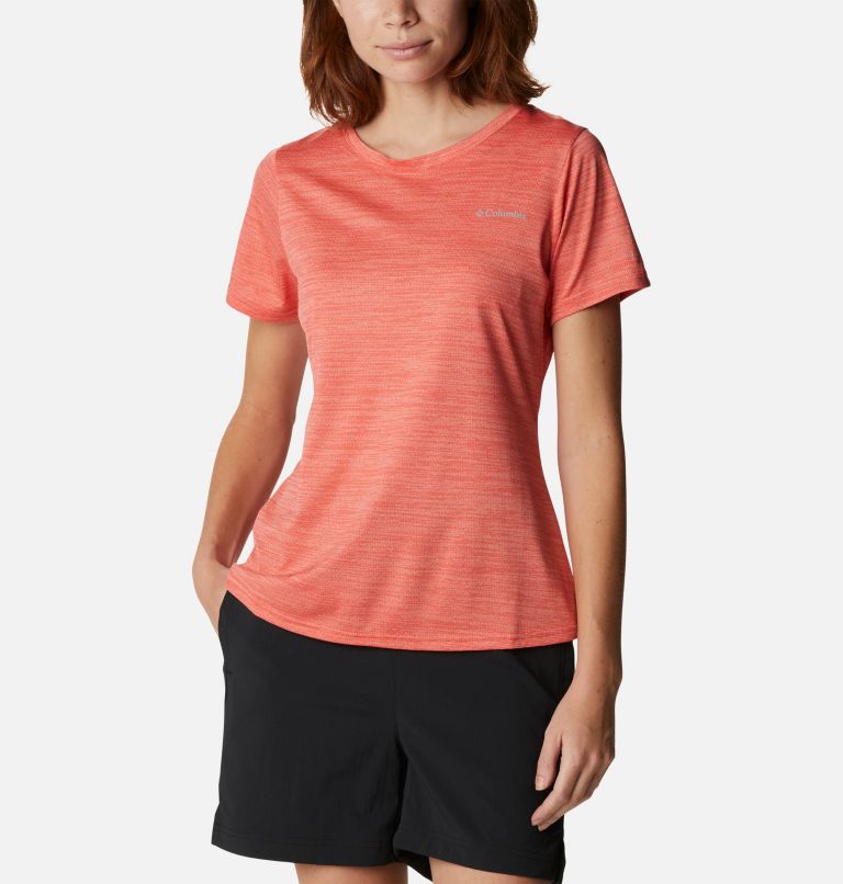 Alpine Chill Zero Short Sleeve Tee | 676 | M, Color: Red Hibiscus Heather, image 1
