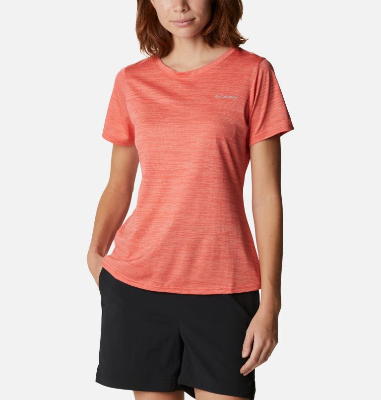 Women’s Alpine Chill Zero Technical T-Shirt, Color: Red Hibiscus Heather, image 1