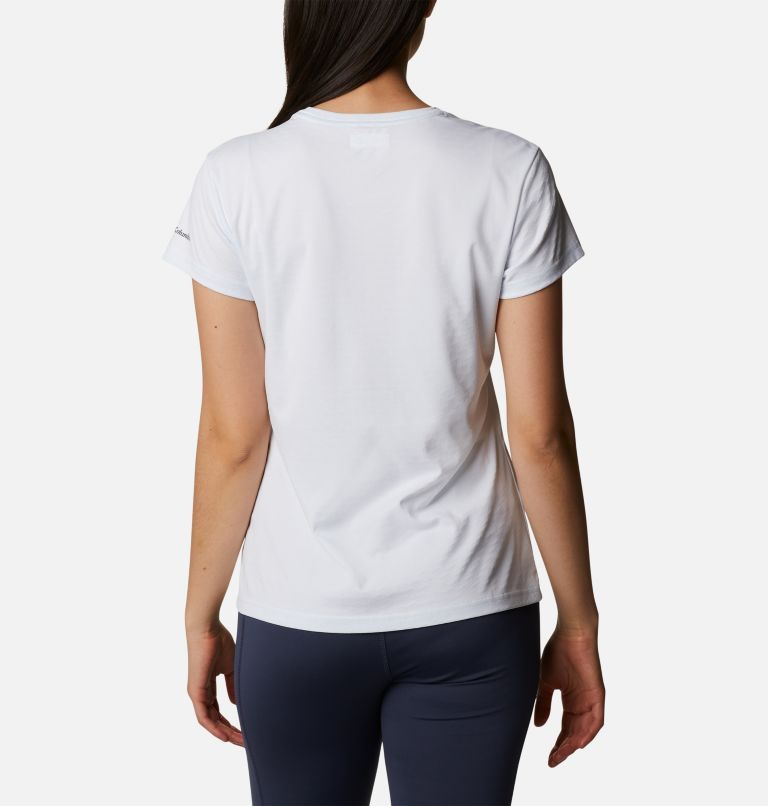 Women's Cirro Ice Graphic Short Sleeve Crew Shirt, Color: White Leafy Lines