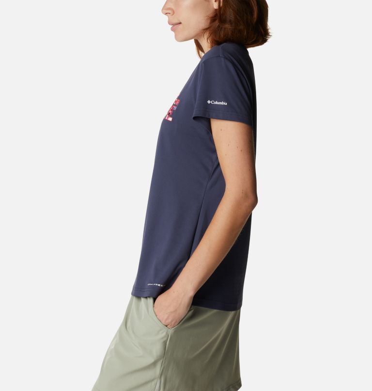 Thumbnail: Women's Cirro Ice Graphic Short Sleeve Crew Shirt, Color: Nocturnal Outdoor is for Everyone, image 3