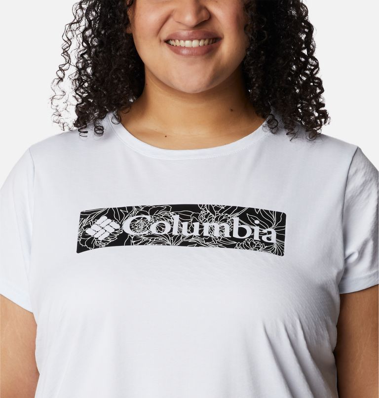 T-shirt col rond imprimé à manches courtes Cirro Ice Graphic - Grandes tailles, Color: White Leafy Lines, image 4