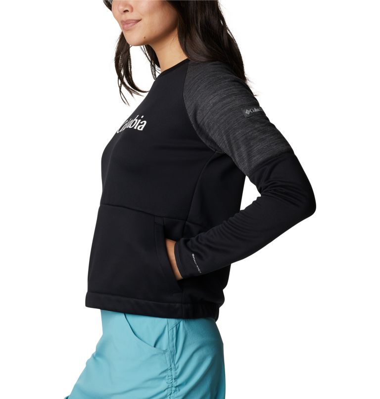 Women's Windgates Crew Sweatshirt, Color: Black, Black Heather, image 3