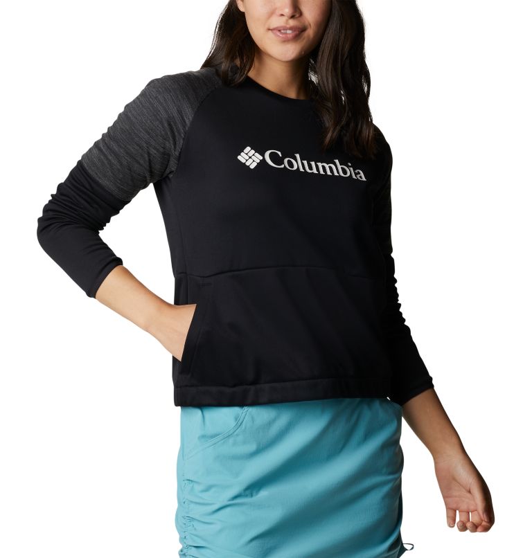 Women's Windgates Crew Sweatshirt, Color: Black, Black Heather, image 5