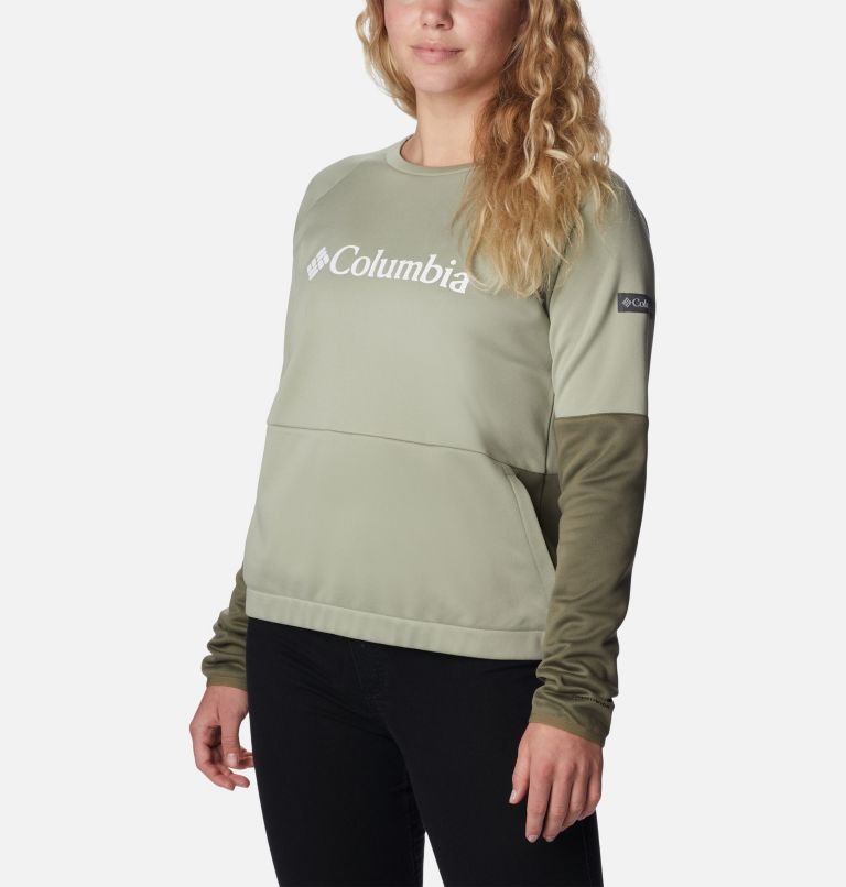 Women's Windgates Crew Sweatshirt, Color: Safari, Stone Green, image 5