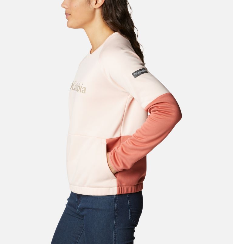 Thumbnail: Women’s Windgates Sweatshirt, Color: Peach Blossom, Dark Coral, image 3