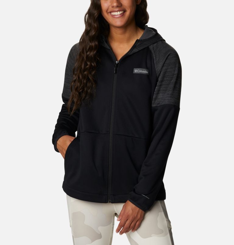 Women's Windgates Full Zip Fleece Jacket, Color: Black, Black Heather, image 1