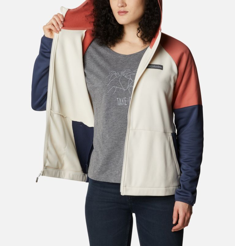 Women's Windgates Full Zip Fleece Jacket, Color: Chalk, Nocturnal, image 5