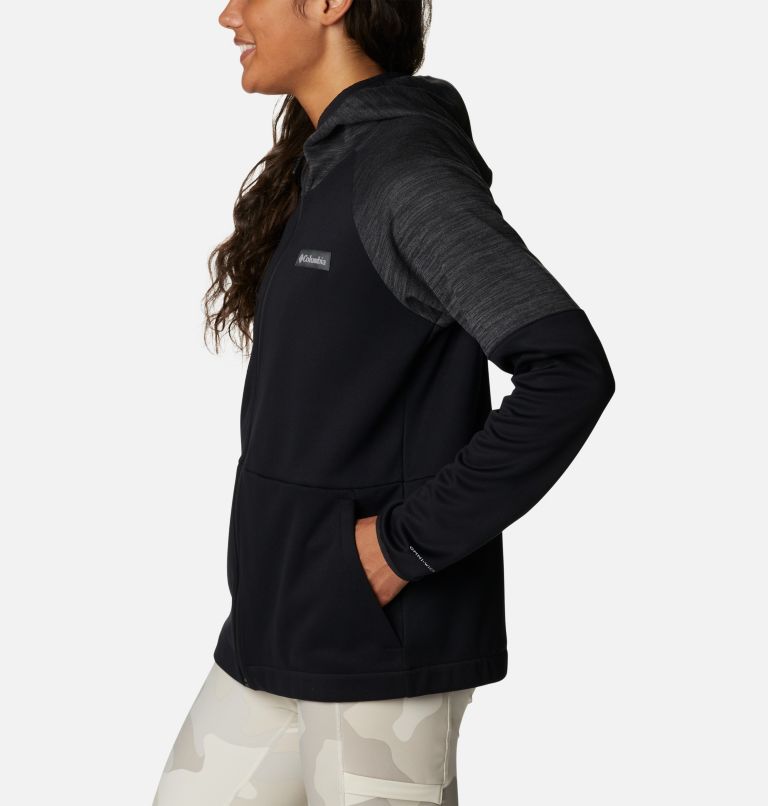 Women’s Windgates Full-Zip Hoodie, Color: Black, Black Heather, image 3