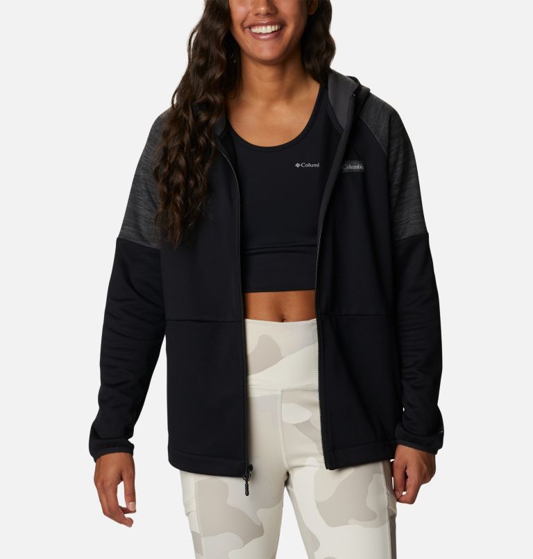 Women’s Windgates Full-Zip Hoodie, Color: Black, Black Heather, image 6