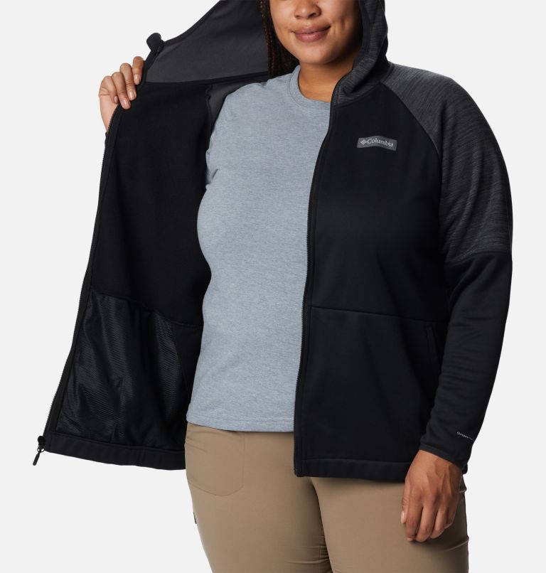 Thumbnail: Women's Windgates Full Zip Fleece Jacket - Plus Size, Color: Black, Black Heather, image 5