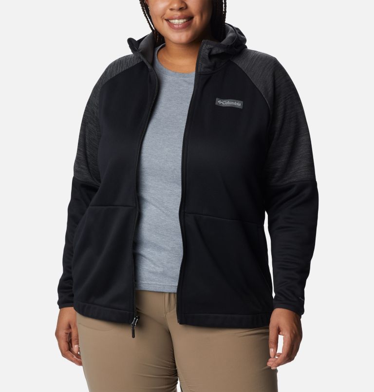 Thumbnail: Women's Windgates Full Zip Fleece Jacket - Plus Size, Color: Black, Black Heather, image 6