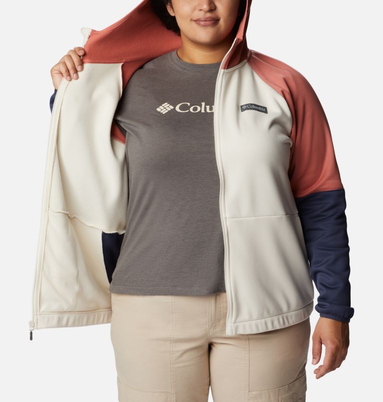 Women's Windgates Full Zip Fleece Jacket - Plus Size, Color: Chalk, Nocturnal, image 5