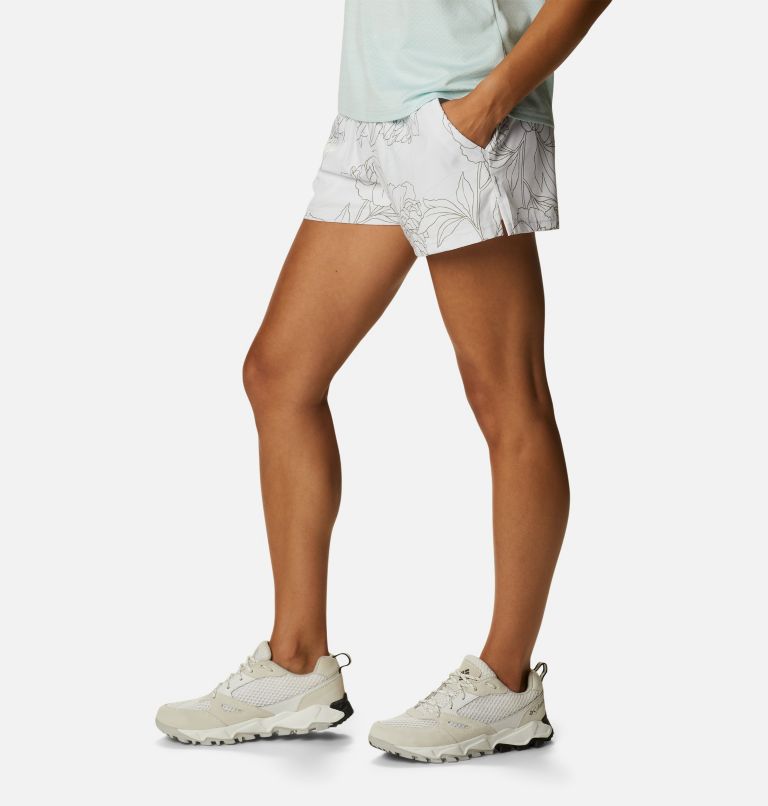Women's Alpine Chill Zero Shorts, Color: White Leafy Lines, image 3