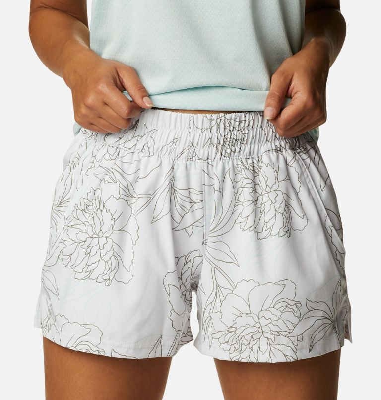 Women's Alpine Chill Zero Shorts, Color: White Leafy Lines, image 4