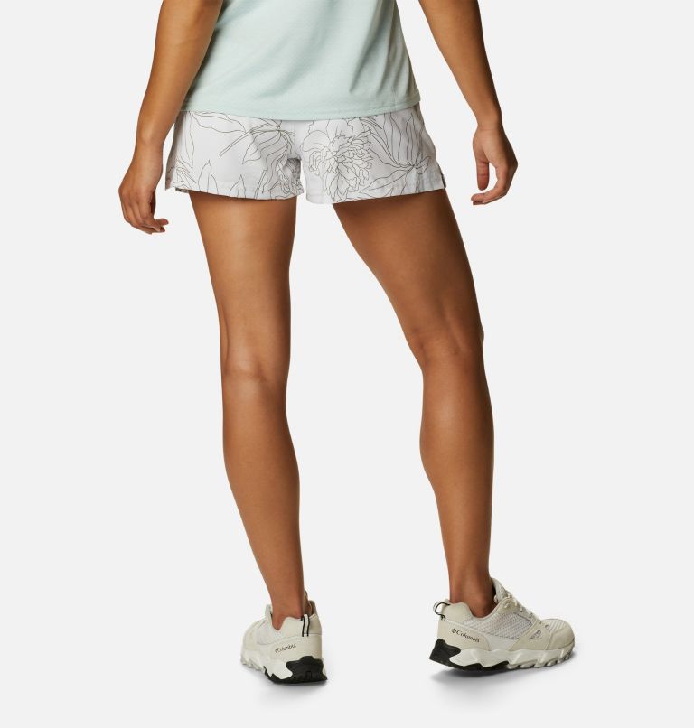 Women's Alpine Chill Zero Shorts, Color: White Leafy Lines, image 2