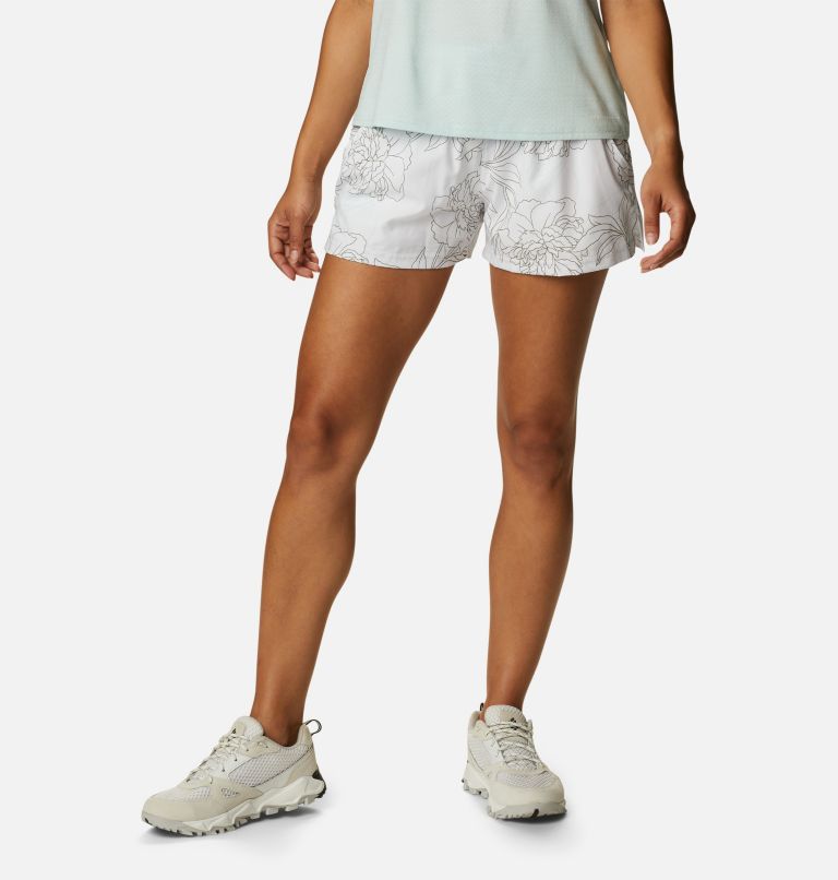 Women's Alpine Chill Zero Shorts, Color: White Leafy Lines, image 1