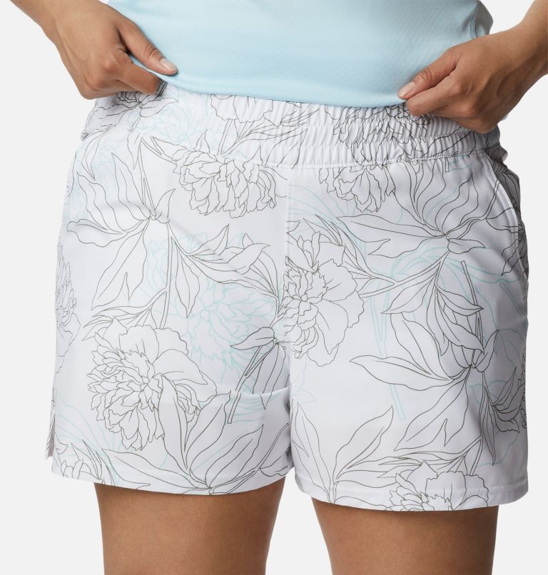 Women's Alpine Chill Zero Shorts - Plus Size, Color: White Leafy Lines