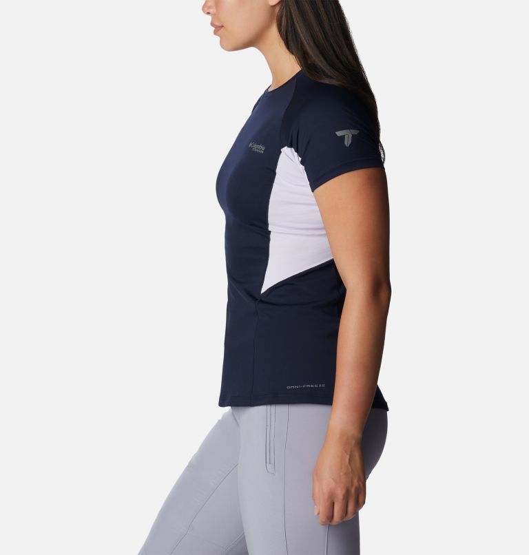 Thumbnail: Women's Titan Pass Ice Short Sleeve Shirt, Color: Dark Nocturnal, image 3