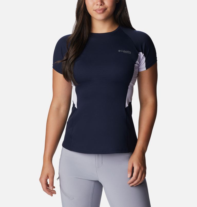 Women's Titan Pass Ice Short Sleeve Shirt, Color: Dark Nocturnal, image 1