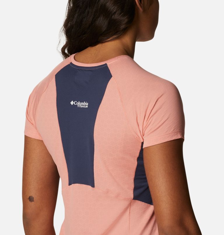 Women's Titan Pass Ice Short Sleeve Shirt, Color: Coral Reef, Nocturnal
