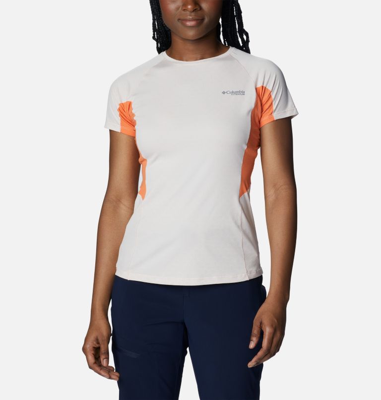 Thumbnail: Women’s Titan Pass Technical T-Shirt, Color: Peach Blossom, Sunset Orange, image 1
