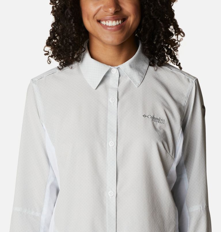Thumbnail: Women's Titan Pass Irico Long Sleeve Shirt, Color: White Heather, image 4
