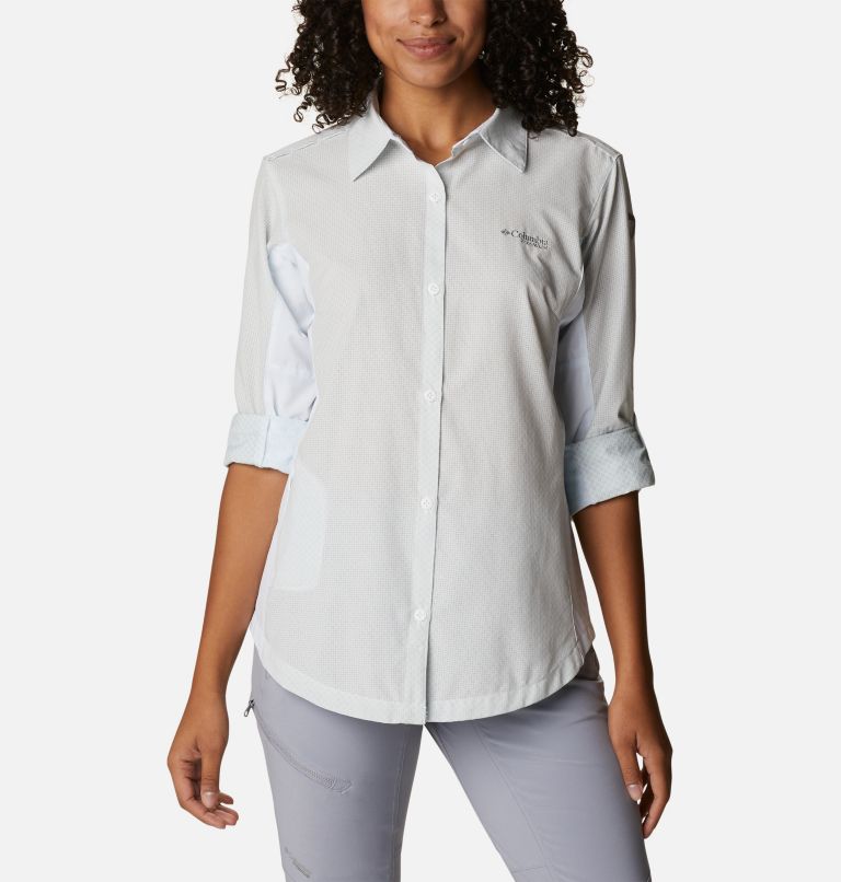 Women's Titan Pass Irico Long Sleeve Shirt, Color: White Heather