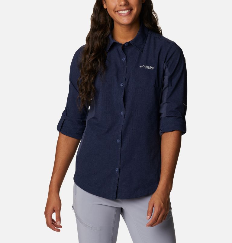 Women's Titan Pass Irico Long Sleeve Shirt, Color: Nocturnal Heather, image 8