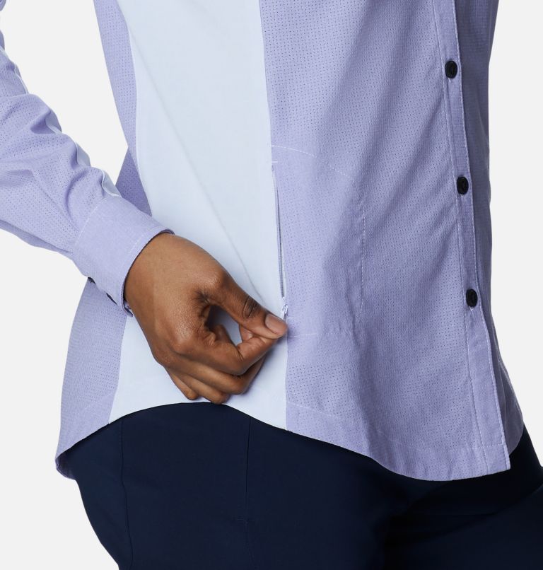 W Titan Pass Irico LS Shirt | 568 | XS, Color: Purple Tint Heather, image 8