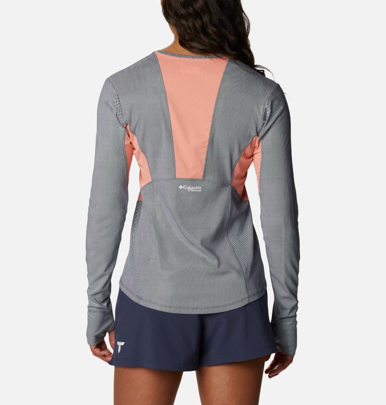 Women's Titan Pass Sun Deflector Long Sleeve Tee 2.0, Color: Nocturnal, Coral Reef, image 2