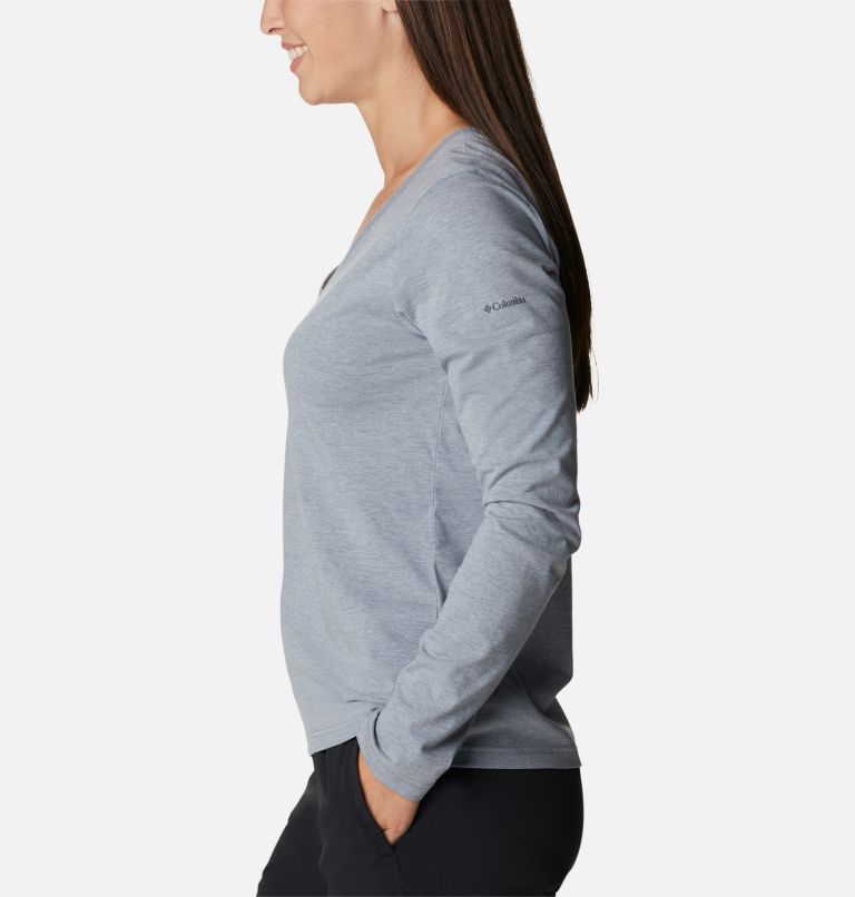 Women's Sapphire Point Long Sleeve Shirt, Color: Tradewinds Grey Heather, image 3