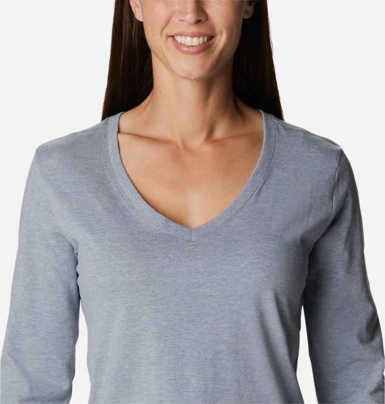 Women's Sapphire Point Long Sleeve Shirt, Color: Tradewinds Grey Heather, image 4