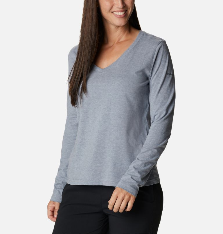 Thumbnail: Women's Sapphire Point Long Sleeve Shirt, Color: Tradewinds Grey Heather, image 5