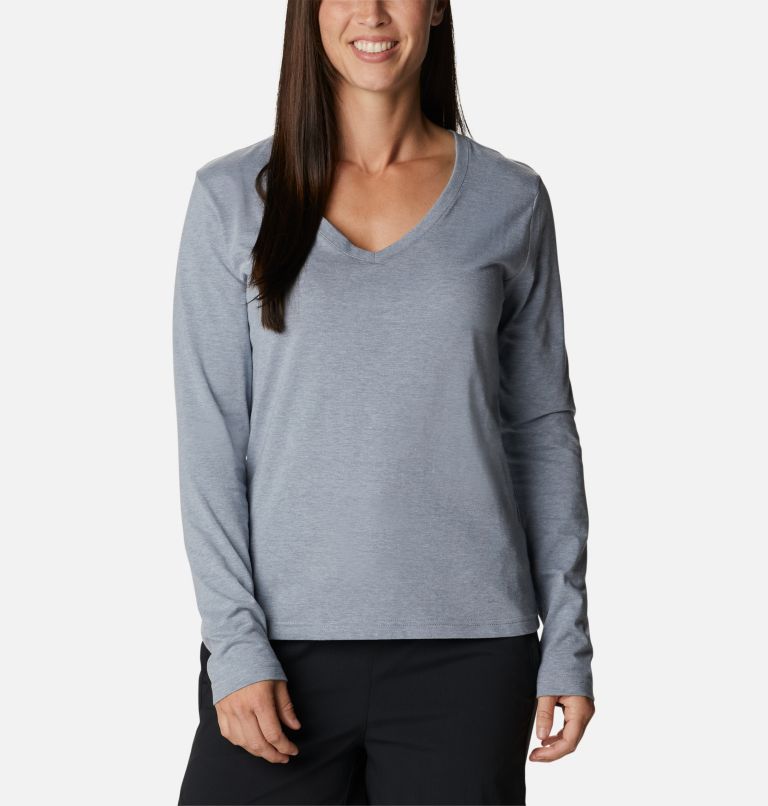 Women's Sapphire Point Long Sleeve Shirt, Color: Tradewinds Grey Heather, image 1