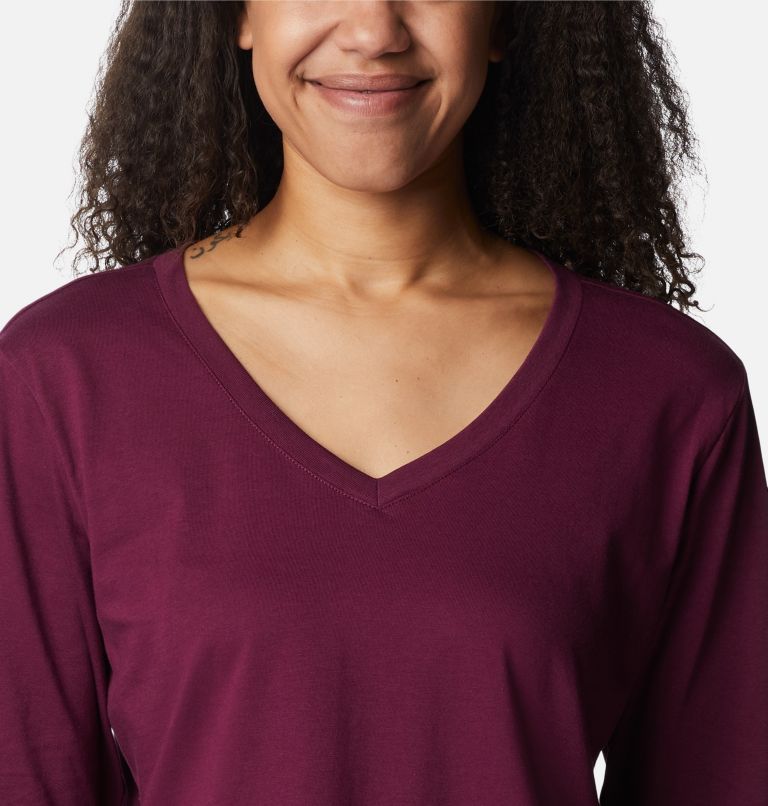 Women's Sapphire Point Long Sleeve Shirt, Color: Marionberry, image 4